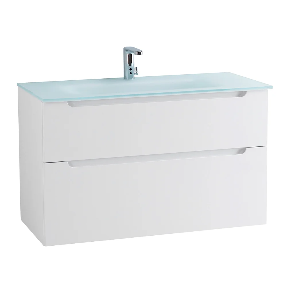 Приобрести belbagno тумба с раковиной etna-h60 100 см, подвесная bianco lucido, стеклянная раковина