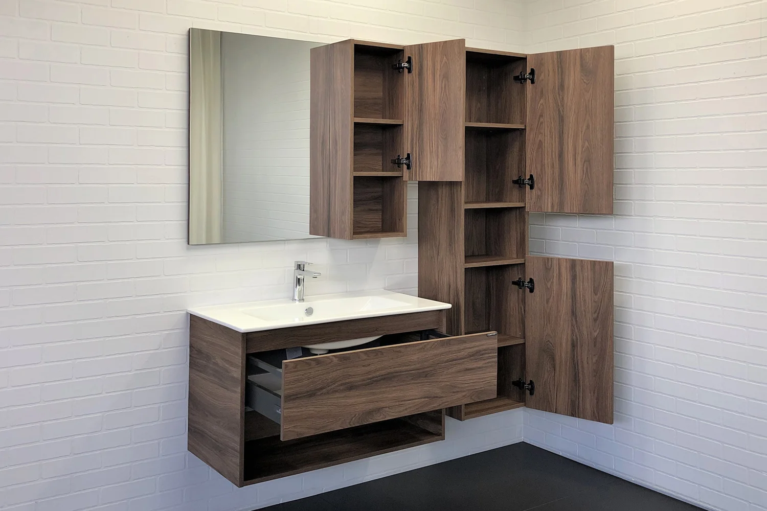 Приобрести сomforty зеркало-шкаф "бордо-90", дуб темно-коричневый