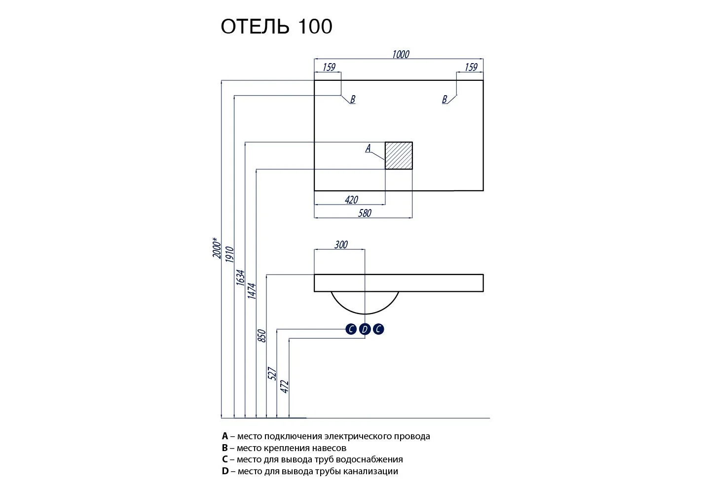 Приобрести зеркало акватон отель 100 см 1a107402ot010