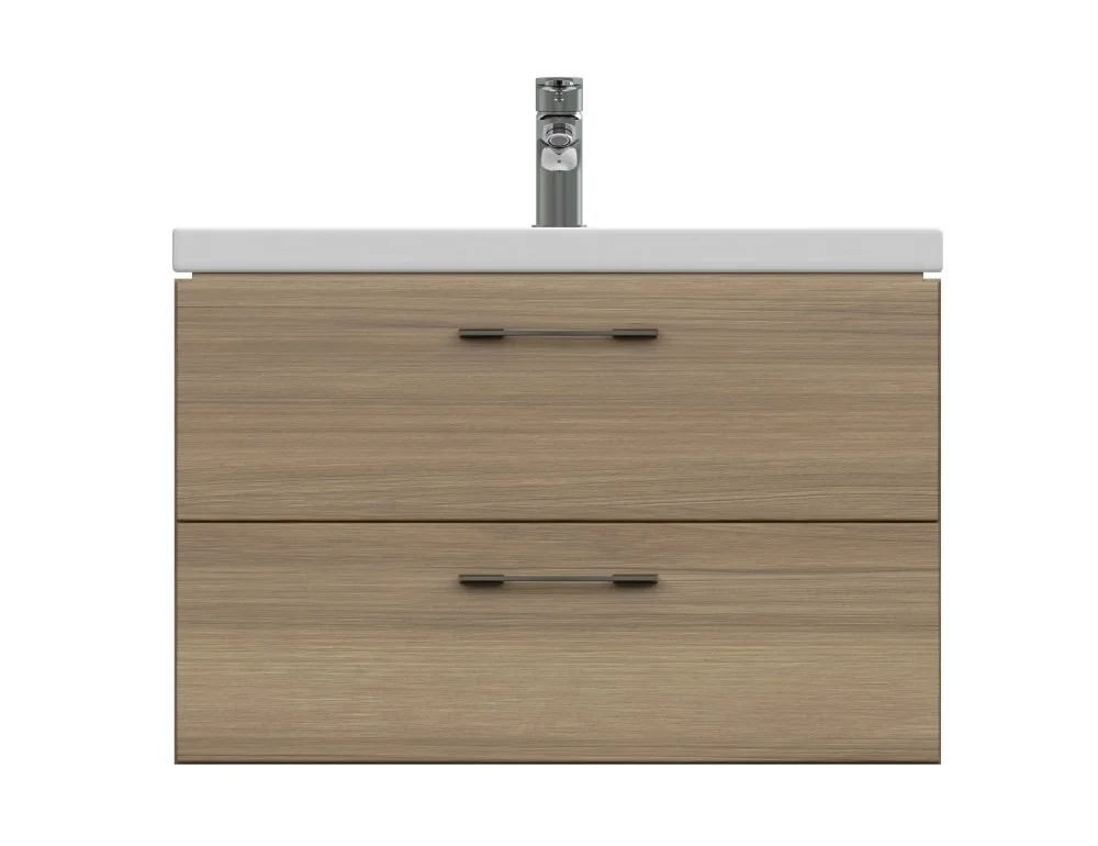 Приобрести тумба подвесная с раковиной cersanit lara 70 см, 2 ящика орех