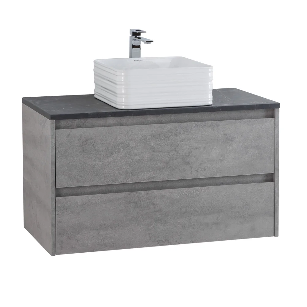 Приобрести belbagno тумба со столешницей kraft 80 см, подвесная cemento grigio