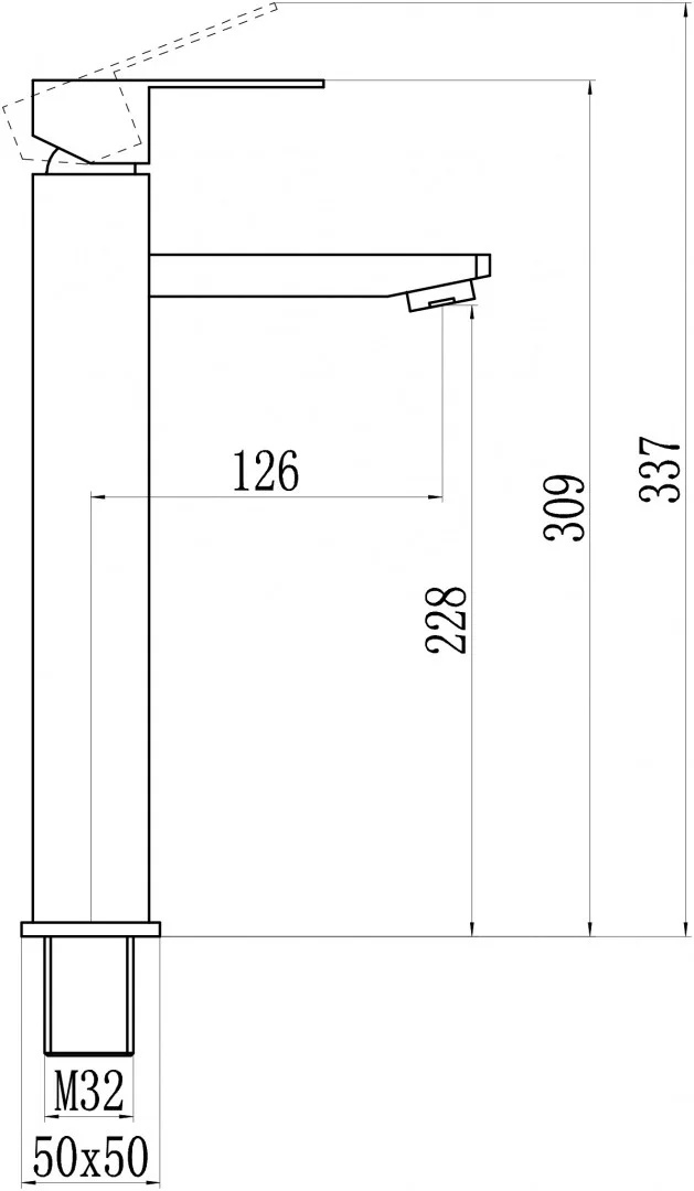 Приобрести savol смеситель для раковины 309мм, высокий, нержавеющая сталь s-sus2001