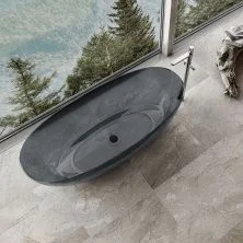 Vincea Отдельностоящая ванна CrystalMood 170х75 см, черная прозрачная VBT-6T01B