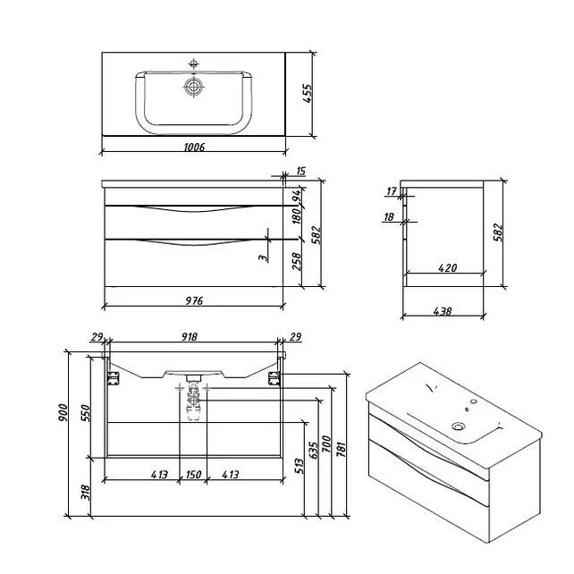 Приобрести caprigo тумба с раковиной lento 100 см, сансет
