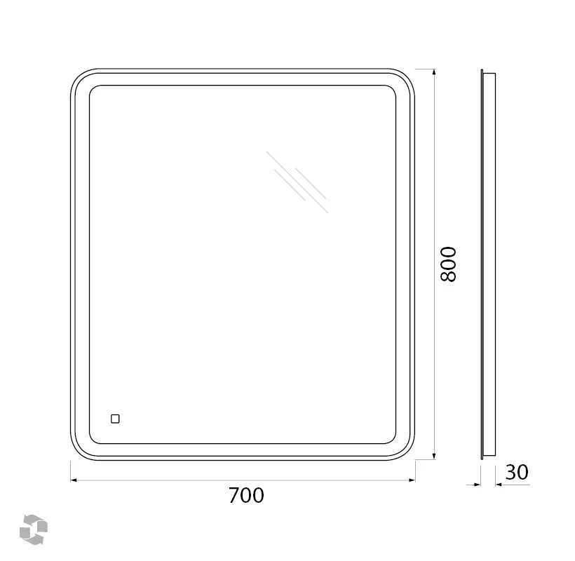 Приобрести belbagno зеркало 70х80 см spc-mar-700-800-led-tch