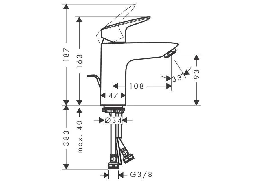 Приобрести витрина №19 (внизу) 71100000 logis смеситель для раковины 100, однорычажный, с донным клапаном