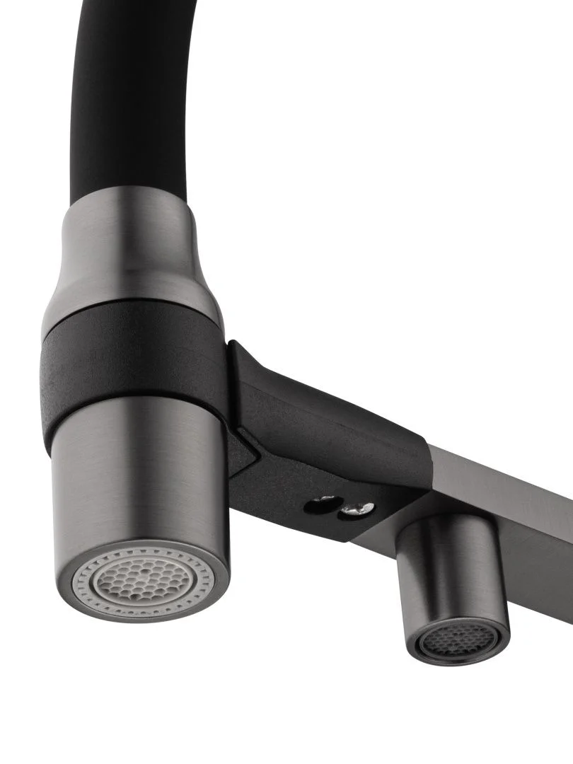 Приобрести смеситель для кухни с гибким изливом и подключением фильтра wonzon & woghand, темный графит (ww-88458013-bgm)