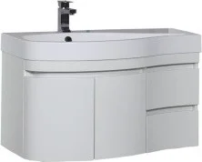 Aquanet Тумба с раковиной Сопрано 95 см, L белая 00212998