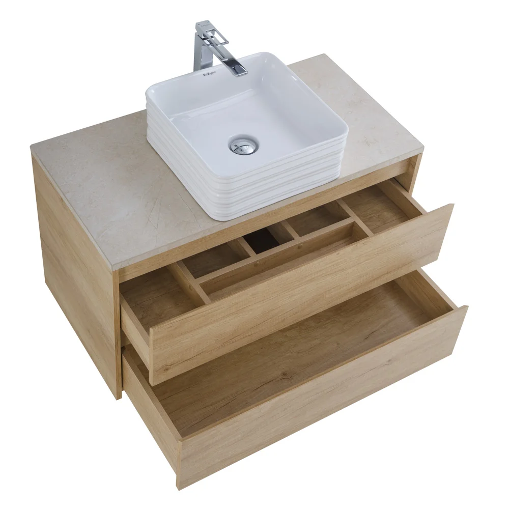 Приобрести belbagno тумба со столешницей kraft 100 см, подвесная rovere nebrasca nature