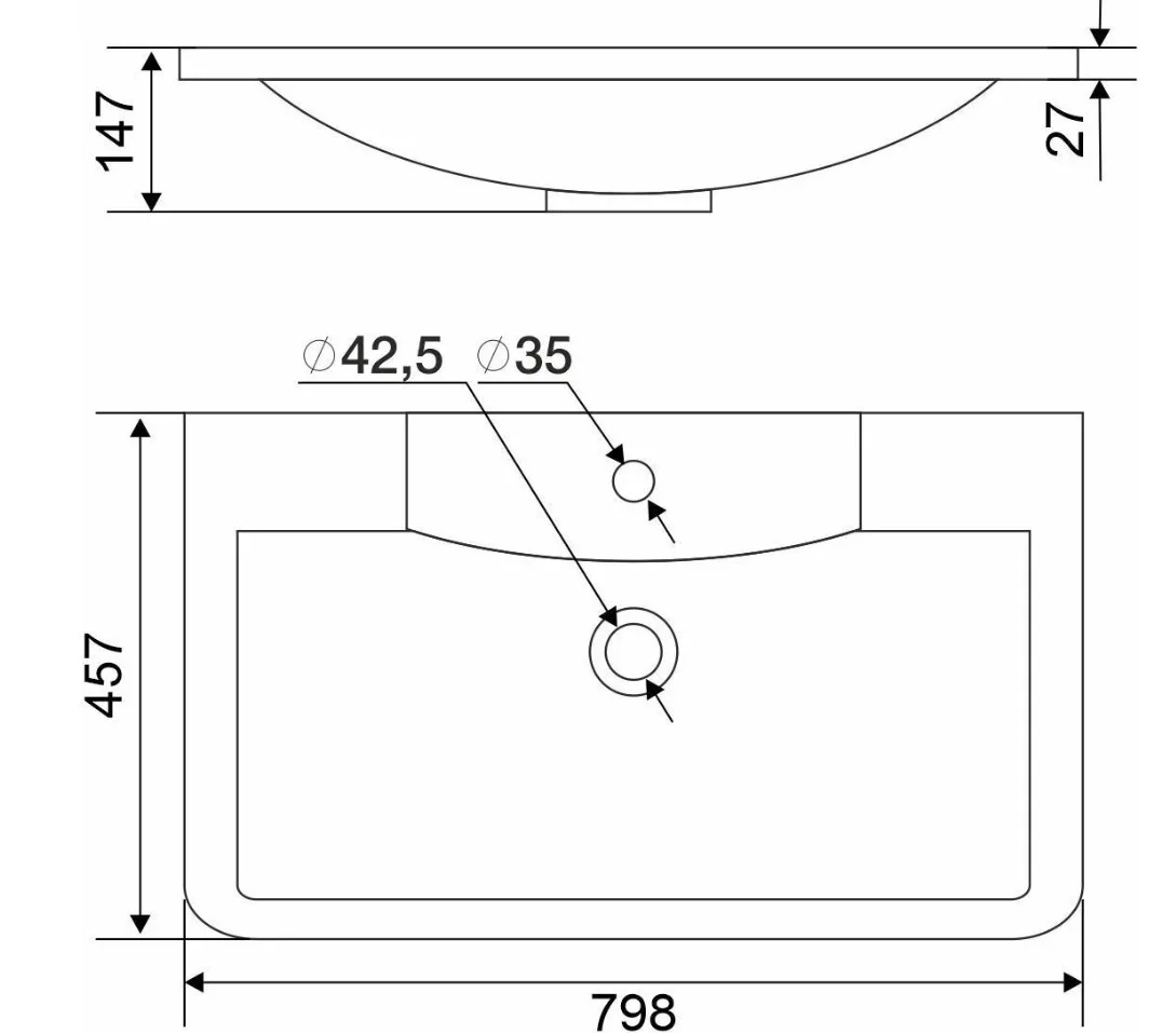 Приобрести mirsant раковина adel 80 см, литьевой мрамор, белая ут000082486