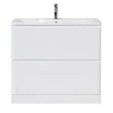 BelBagno Тумба с раковиной ALBANO 90 см, напольная Bianco Lucido, белая раковина