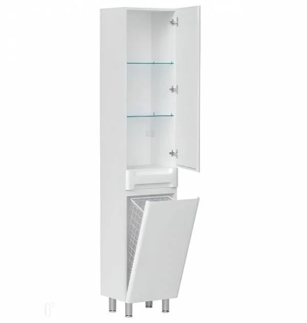 Приобрести equil пенал напольный nice 40 см, с бельевой корзиной, белый матовый pnnice40.kz-05
