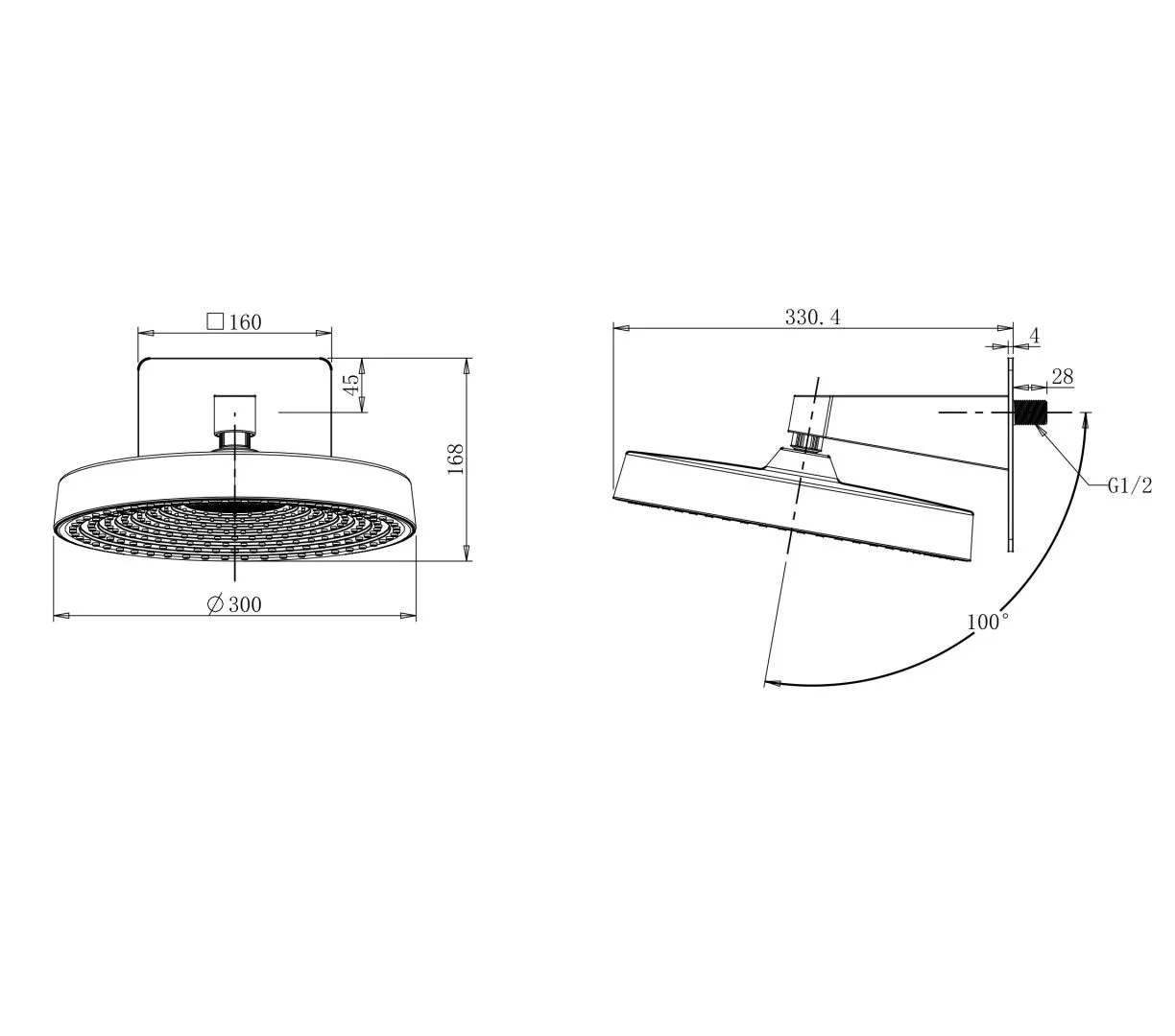Приобрести верхний душ wonzon & woghand, темный графит (ww-hs099-bgg)