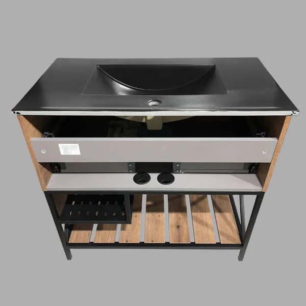 Приобрести сomforty тумба с раковиной "бредфорд-90" дуб темный, черная раковина