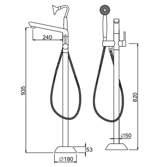 Приобрести gerhans напольный смеситель для ванны k15, хром k13219-1