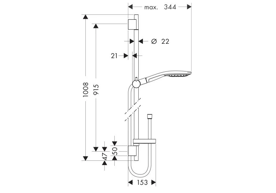 Приобрести 27803400 raindance душевой набор raindance select 150 / unica's puro 0,90 м