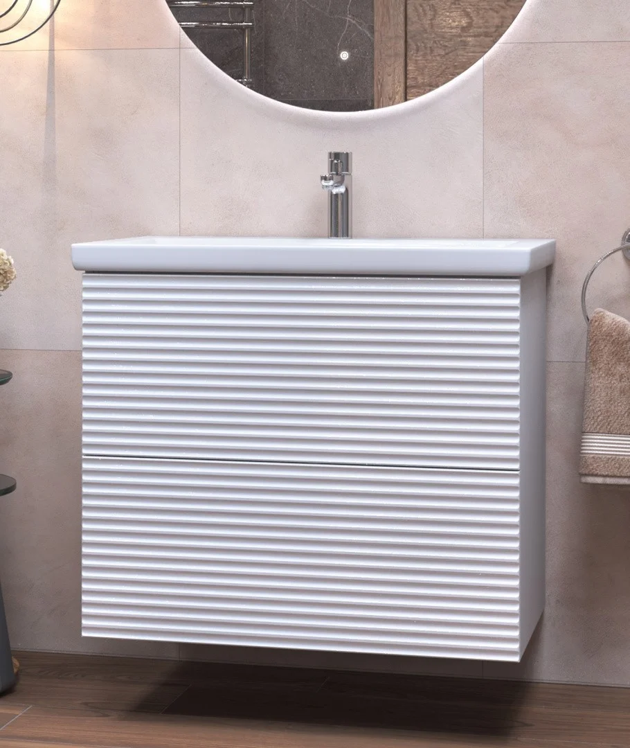 Приобрести vigo тумба с раковиной otti 80см, 2 ящика, напольная, белая tn.ott.com.80.2y