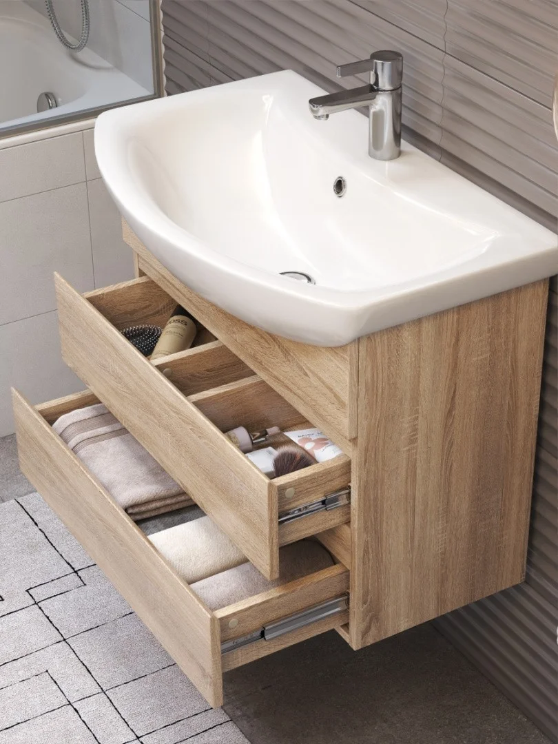 Приобрести vigo тумба с раковиной wing 60см, 2 ящика, подвесная, дуб сонома tp.win.bal.60.2y дуб сонома