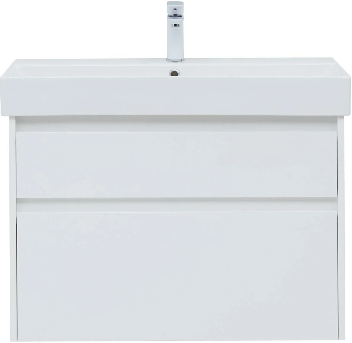 Приобрести aquanet тумба с раковиной nova lite 85 см, белая глянец, 2 ящика