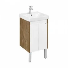 Акватон Тумба c раковиной Сканди 45 Doors универсальная, Белый/Дуб Рустикальный