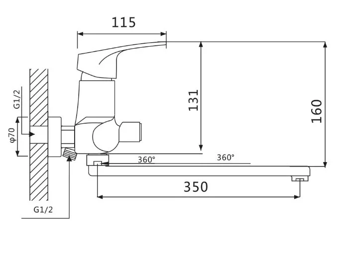 Приобрести смеситель для ванны vieir novelo с ручным душем, хром v204041