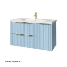 Caprigo Тумба с раковиной RAIN 100 см, правая, голубая, эмаль