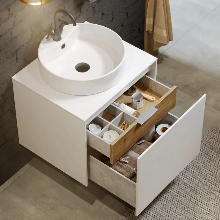 Приобрести тумба подвесная aqwella со столешницей mobi 60 см, светлый бетон mob0106w+mob0706bs