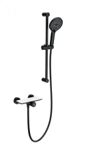 Смеситель для душа с гарнитуром WONZON & WOGHAND ClickPlate, Черный матовый (WW-B2052-A-MB)