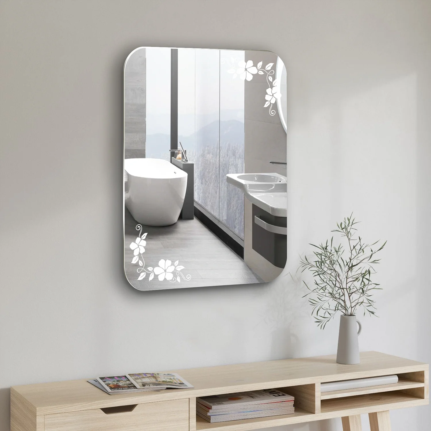 Приобрести loranto зеркало блум 55х80 см, белое (фр-00002363)