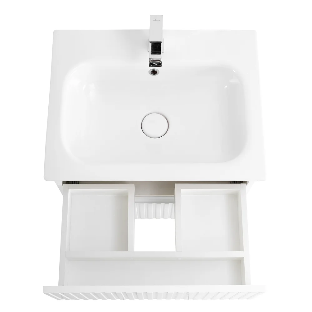 Приобрести cezares тумба подвесная с раковиной duet 60 см bianco lucido, белый глянец duet-600-2c-so-bl