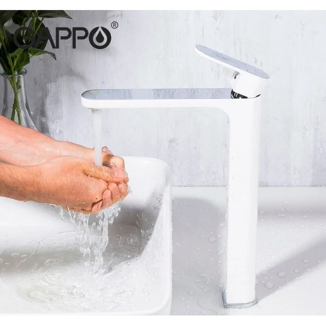 Приобрести gappo смеситель для раковины g1083-82,высокий, белый\хром 30071