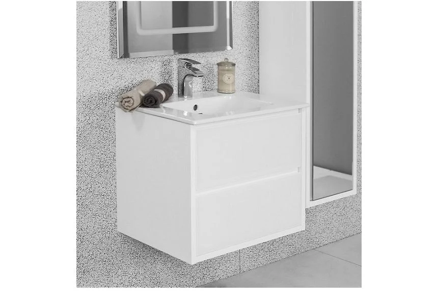 Приобрести тумба подвесная с раковиной акватон римини 60 см 1a177701rn010, белый