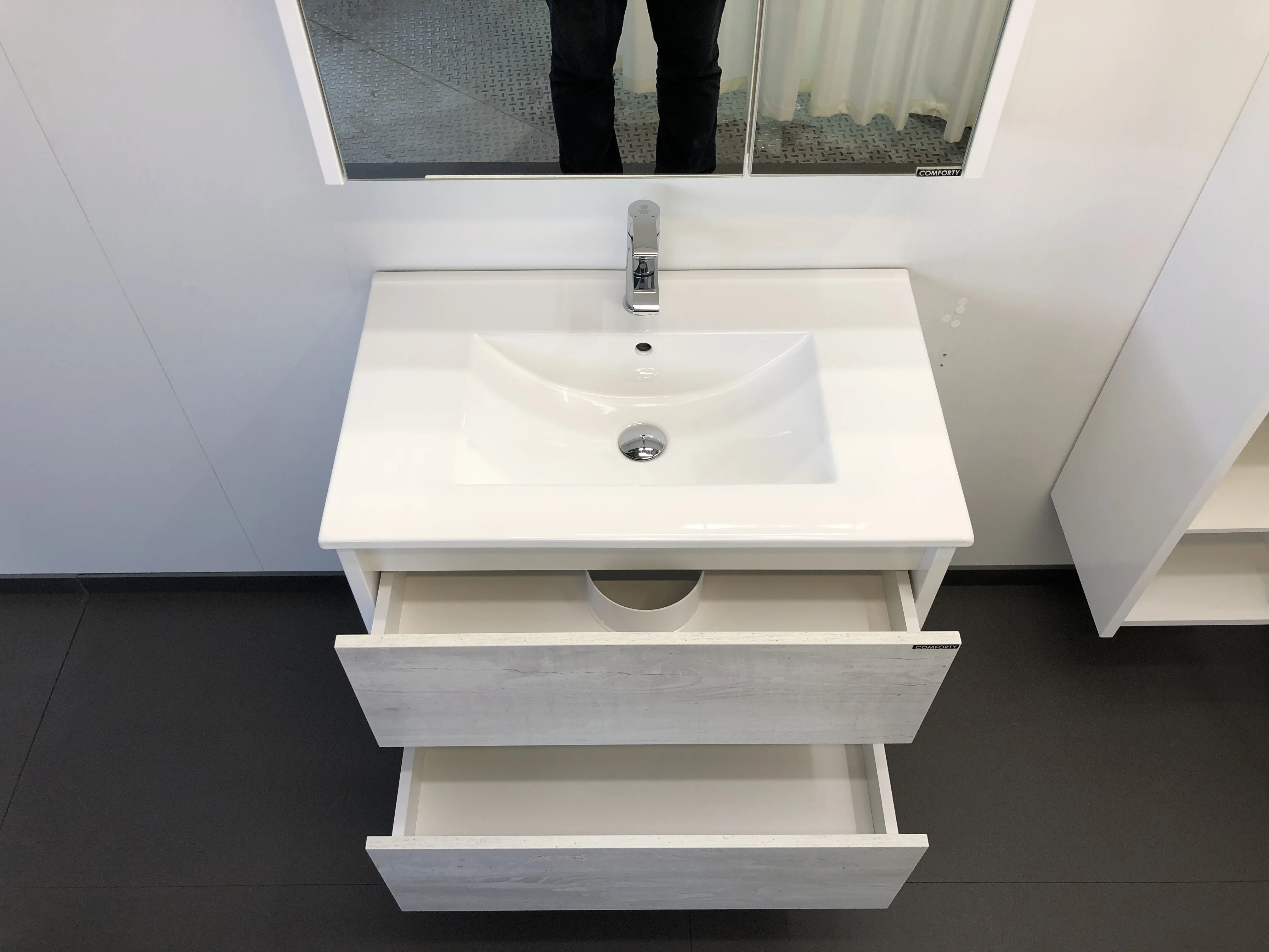 Приобрести сomforty тумба с раковиной "женева-75", дуб белый