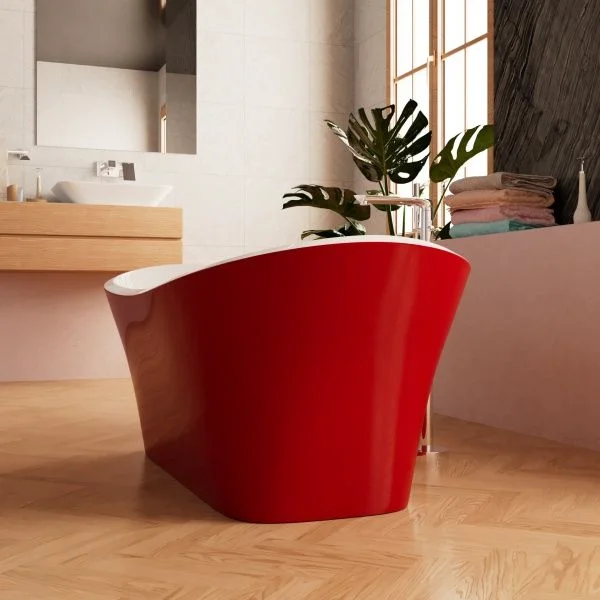 Приобрести frank акриловая ванна f6104 white/red 170х75 см, красная, отдельностоящая