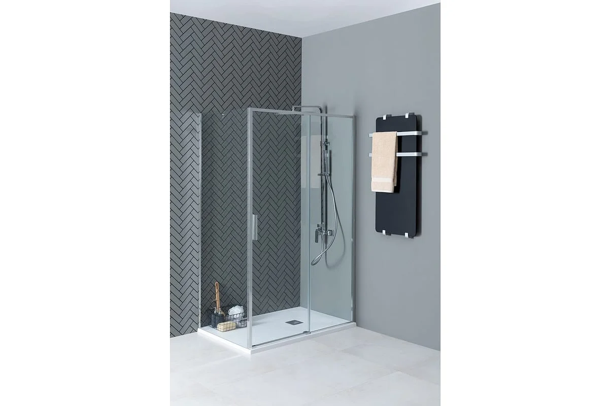Приобрести aquanet душевая дверь pleasure evo 120 ae65-n120-ct профиль хром, прозрачное стекло
