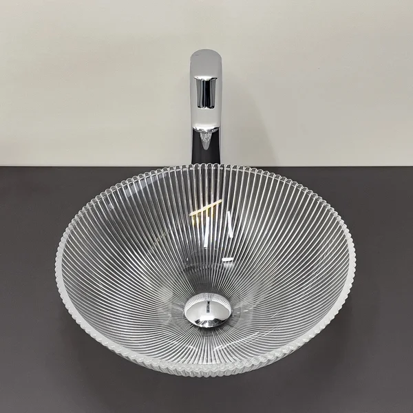 Приобрести comforty раковина накладная cf29001 40х40 см, стеклянная, прозрачное стекло