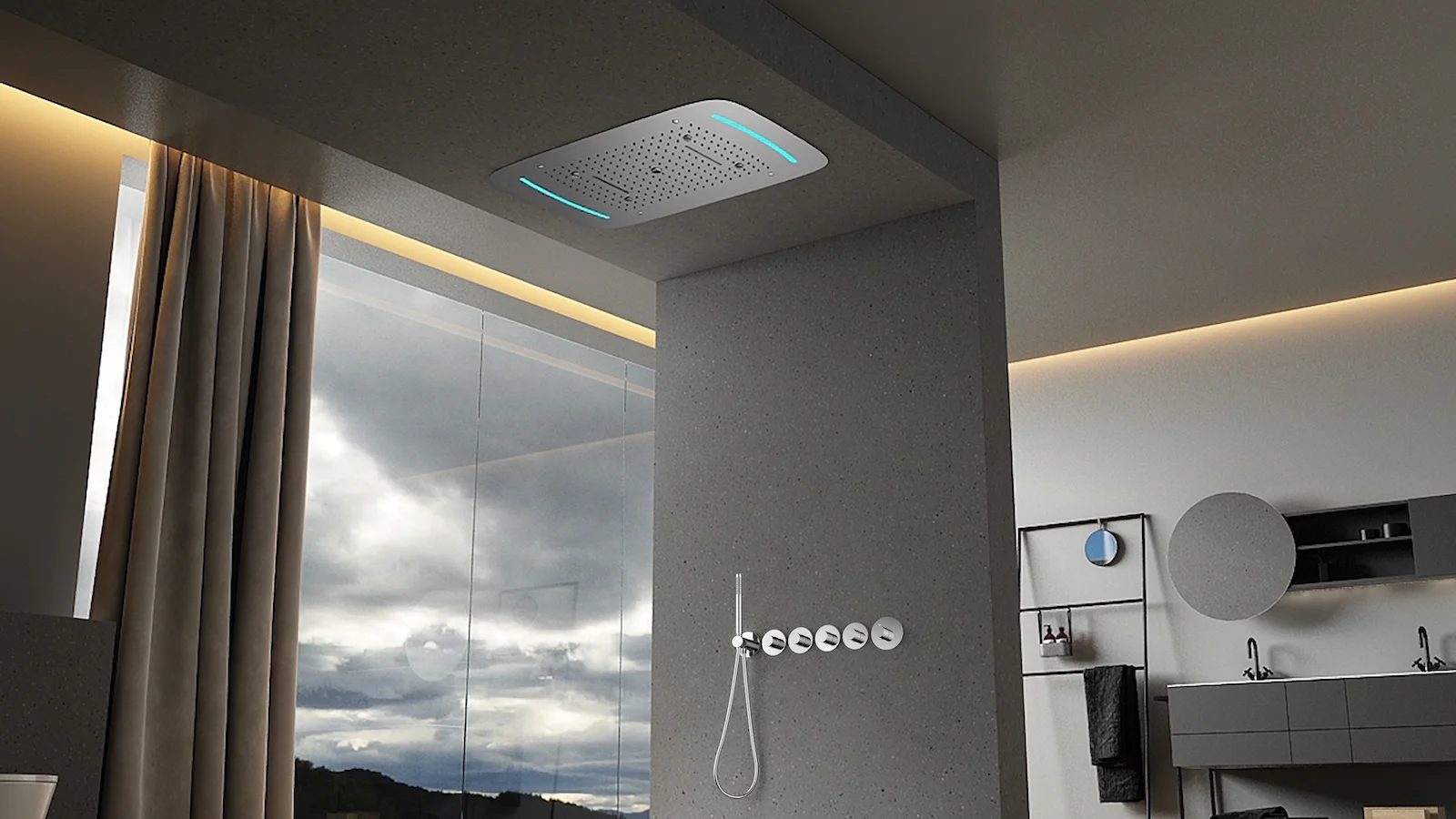 Приобрести душевая система встроенная с термостатом timo saona sx-2319/18sm черное золото