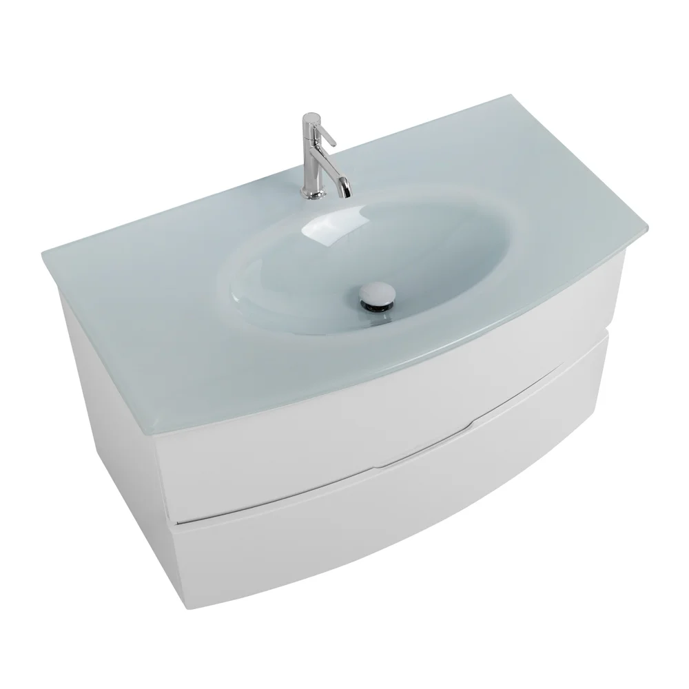 Приобрести cezares тумба подвесная с раковиной elettra 100 см bianco opaco, стекло, белая 55525