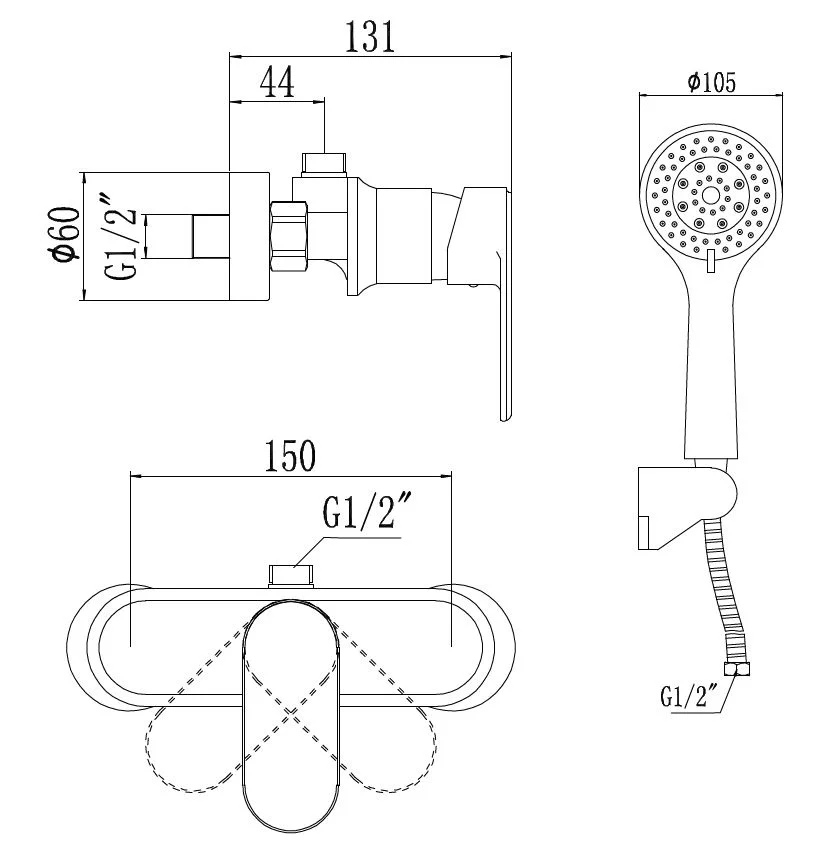Приобрести savol смеситель для душа 210мм, хром s-600305s