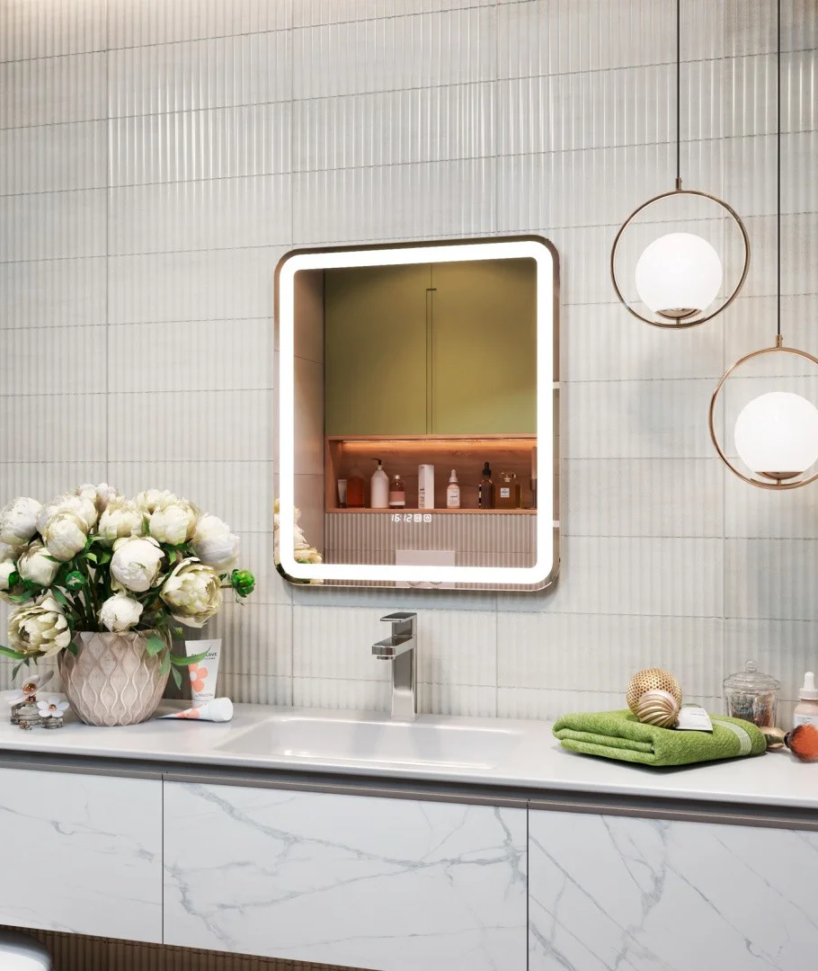 Приобрести vigo зеркало grani luxe 60 см, с подсветкой, сенсорное управление, часы, антизапотевание z.gri.60.luxe