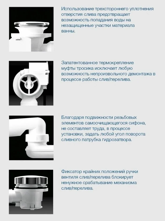 Приобрести mirsant сифон для душевого поддона drainage ar-3005 d 90 мм, хром ут000094118