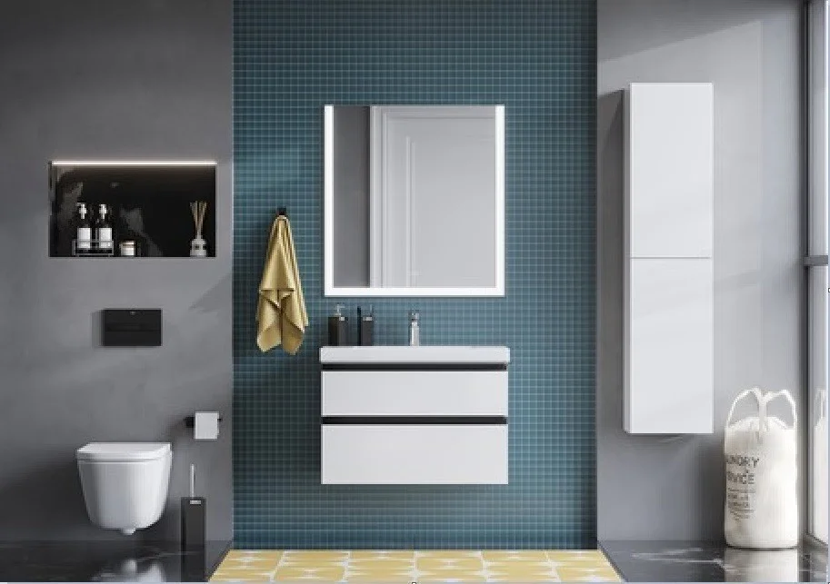 Приобрести тумба подвесная roca domi с раковиной 80 см, белый глянцевый