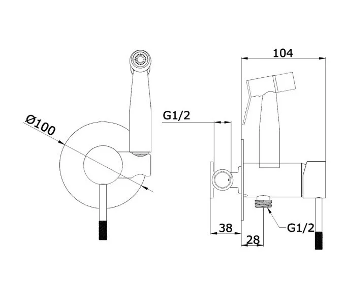 Приобрести смеситель с гигиеническим душем, встраиваемый vieir omodeo, хром v403553