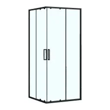 Loranto Душевое ограждение NEO 100x100x190 прозрачное закаленное стекло 5 мм, профиль черный, без поддона (CS-21809B-100)