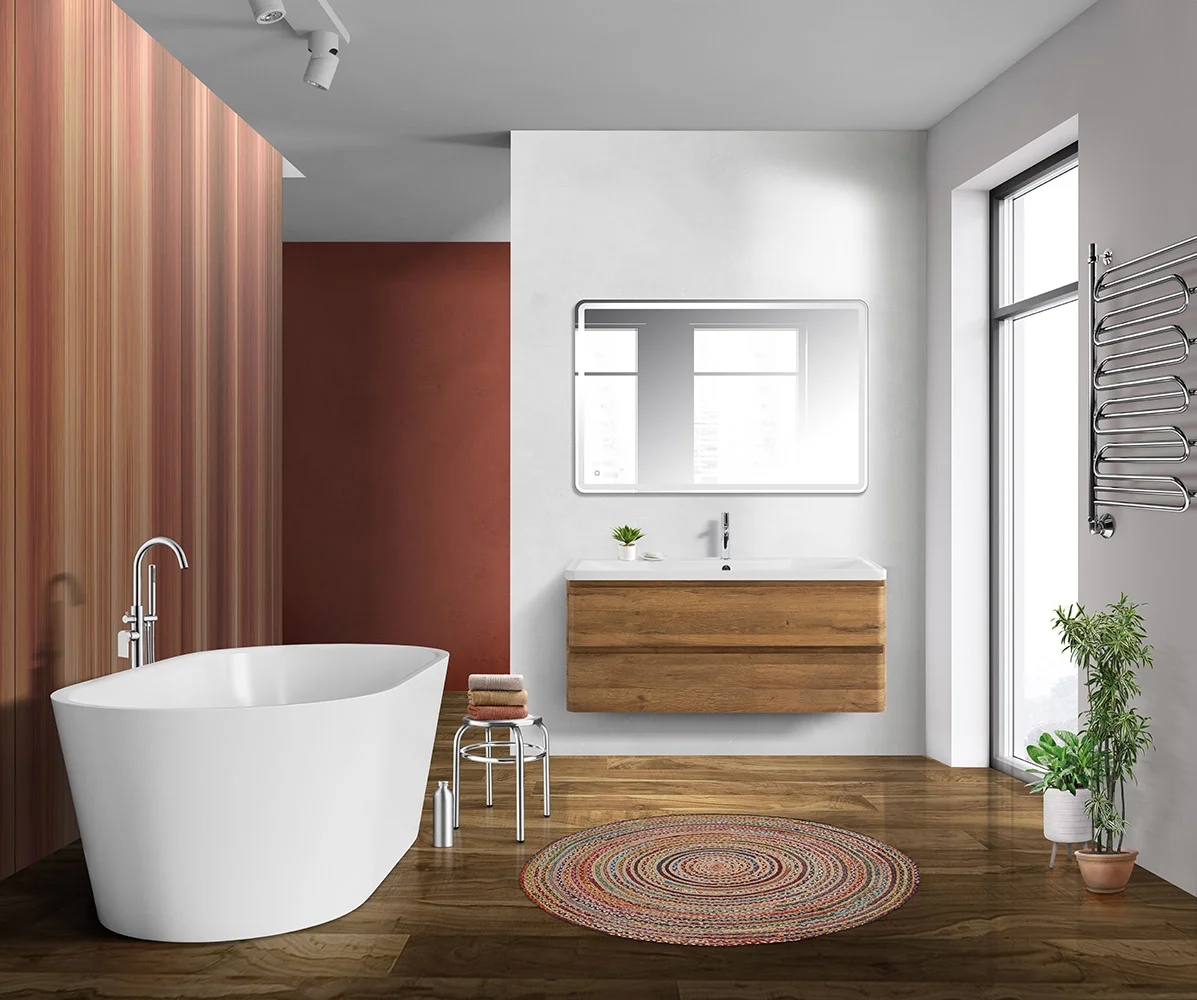 Приобрести belbagno тумба с раковиной albano 120 см, подвесная rovere rustico, белая раковина