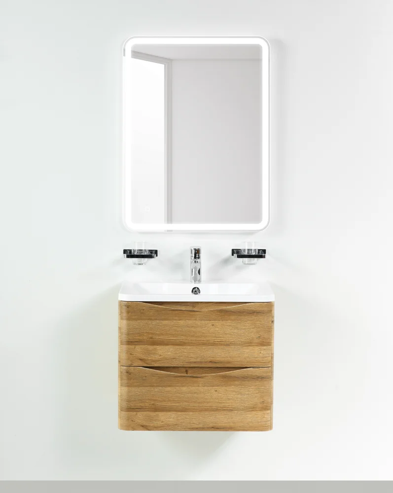 Приобрести belbagno тумба с раковиной acqua 60 см, подвесная rovere rustico, белая раковина