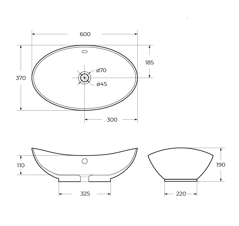 Приобрести belbagno накладная раковина 59х39 см, белая bb1087