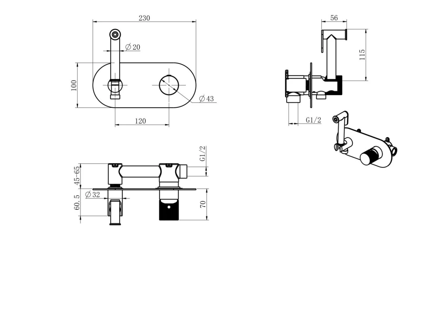 Приобрести boheme гигиенический душ stick, черный 127-bb