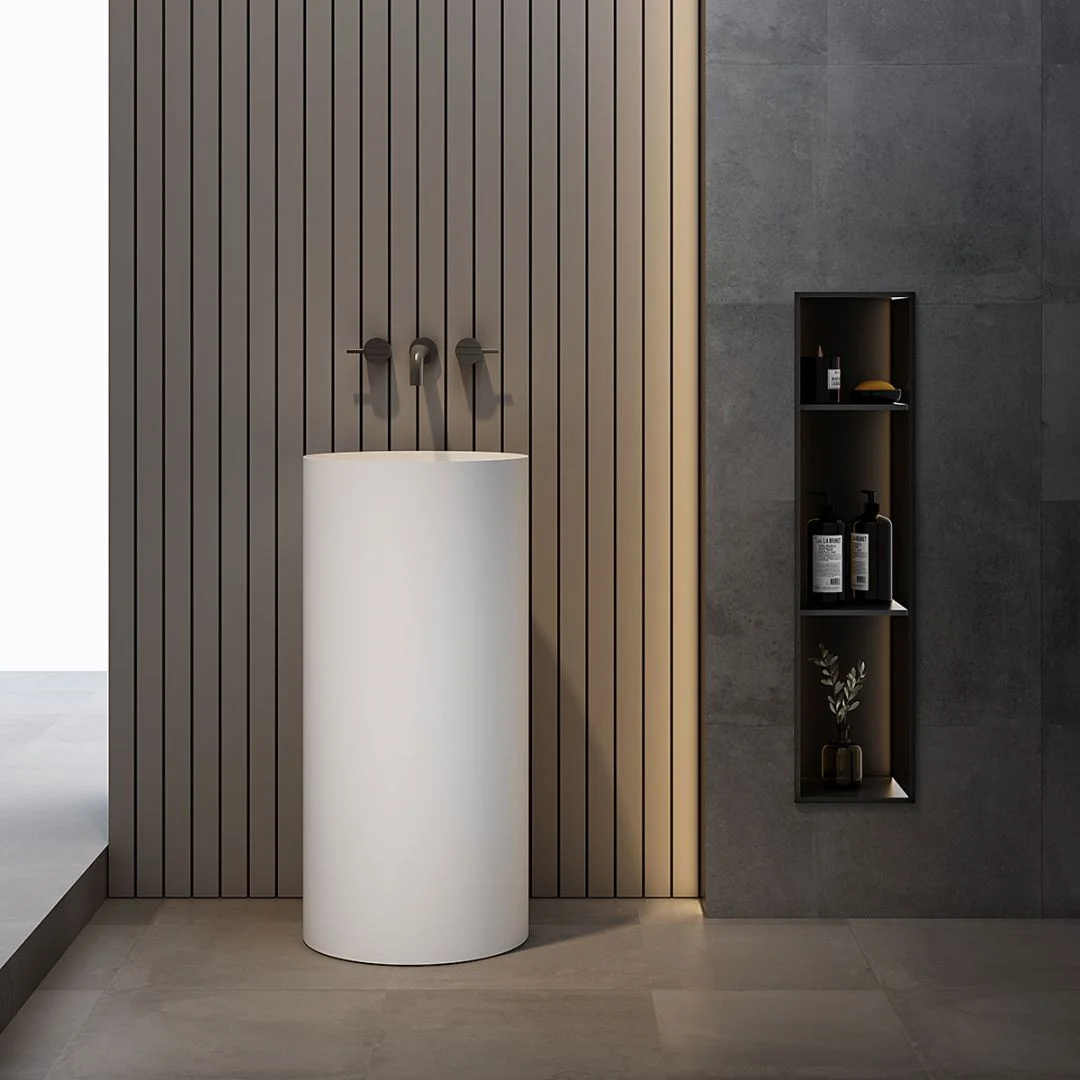 Приобрести vincea раковина напольная solid surface 40х40 см, белая матовая vbs-6sp01mw