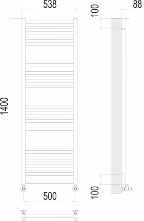 Приобрести terminus полотенцесушитель альба п22 50х140 см, водяной, хром
